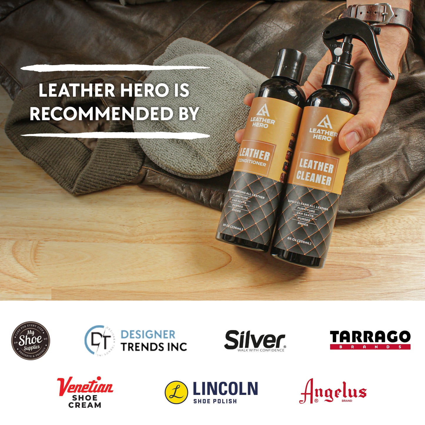 Leather Hero Leather Cleaner and Conditioner Kit – 5-Piece Set with Best Leather Cleaner for Couches, Sofas, Chairs, Furniture, and Car Interiors