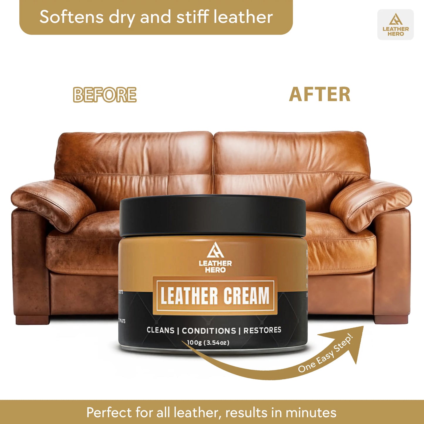 Leather Cleaner and Conditioner for Purses, Shoes, Furniture, Car Interior, and Leather Products - Leather Moisturizer, Wont Darken Leather Couch Cleaner with Protector, Non-Toxic & Safe