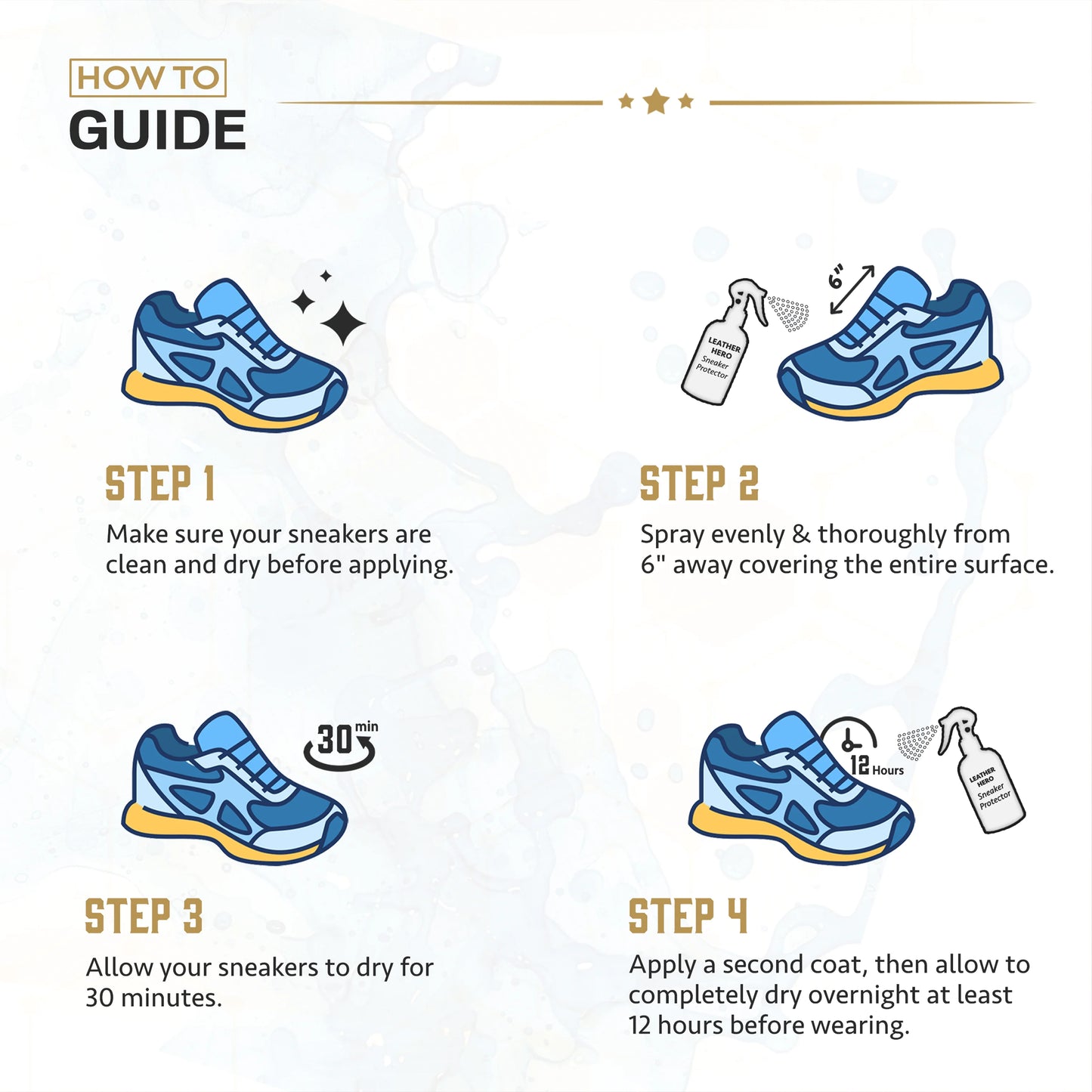 Leather Hero Sneaker Protector Spray - Waterproof Spray for Shoes(10oz) White Shoe Water and Stain Repellent Spray Sneaker Protector Spray for Canvas, Mesh, Leather, & Vinyl