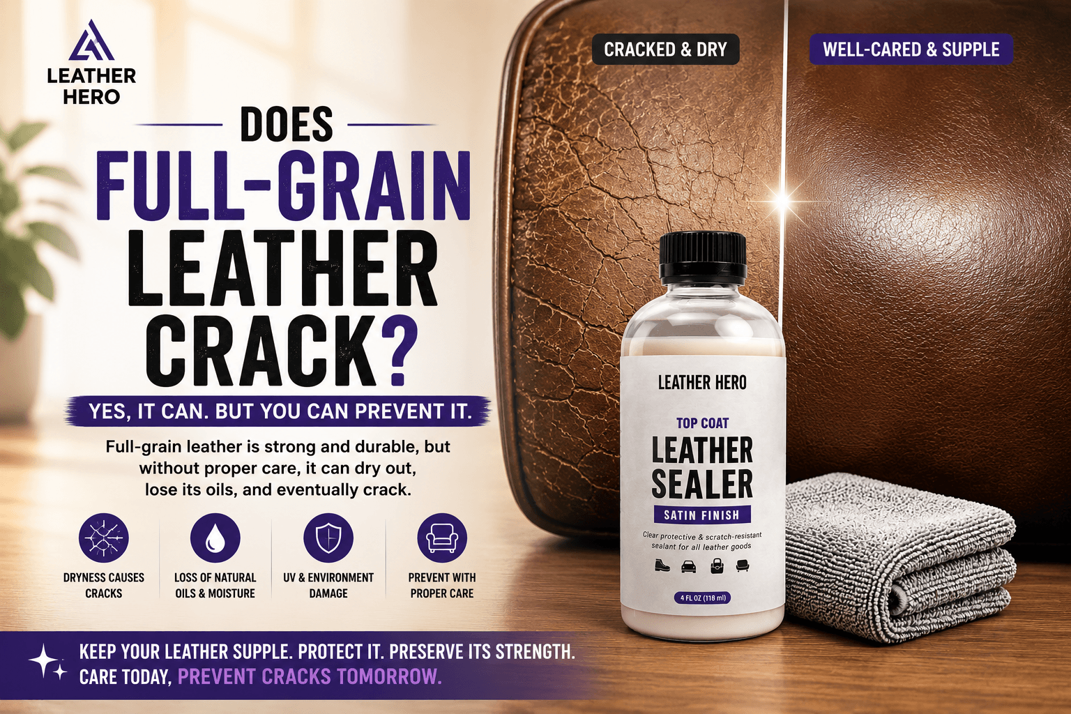 Does full-grain leather crack? blog image