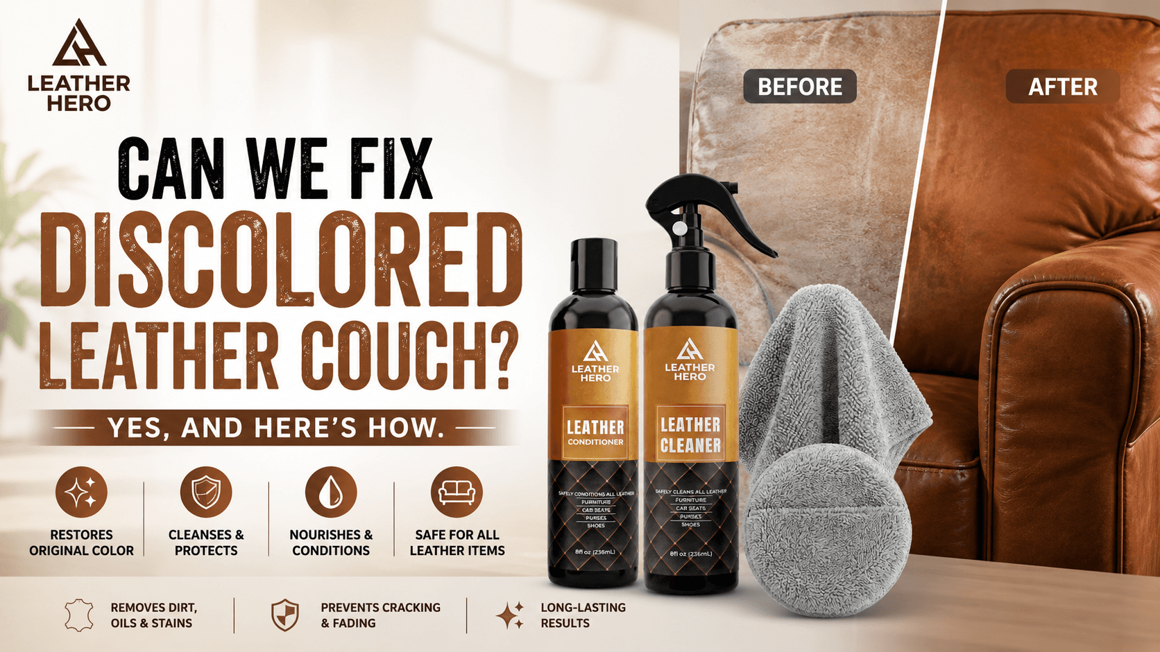 Can we fix the discolored leather couch? blog image
