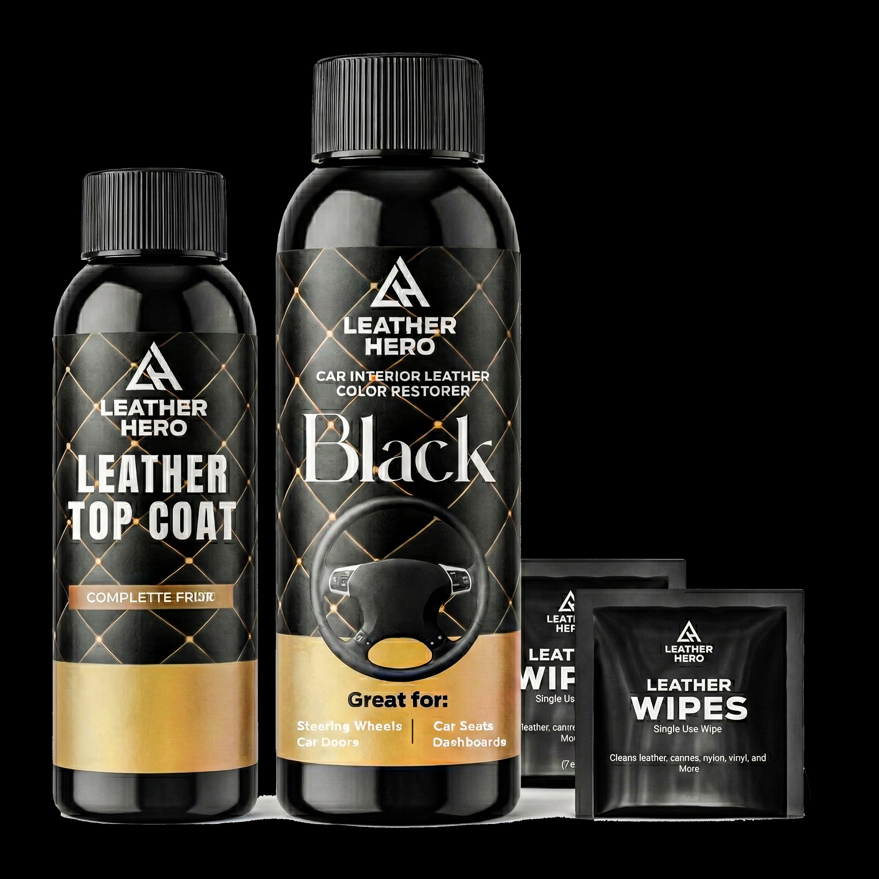 Leather Hero Steering Wheel Restoration Kit - Black
